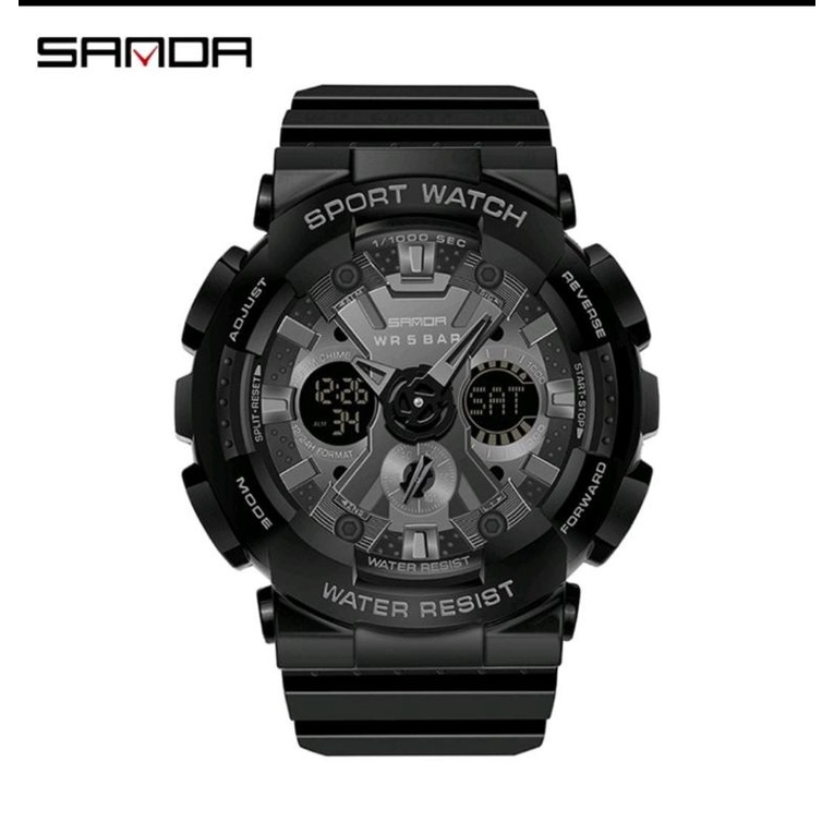 Jam Tangan S6033 Jam Tangan Pria Digital Analog Tali Rubber Chronograph Anti Air