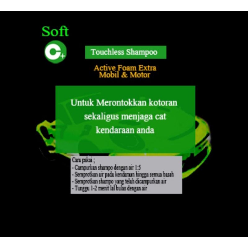 Shampo touchless Hijau/Soft 1Liter cuci tanpa sentuh