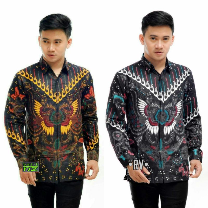 KEMEJA BATIK PRIA LENGAN PANJANG SIZE M L XL XXL BSWART Batik HRB026 kenango hem panjang padi