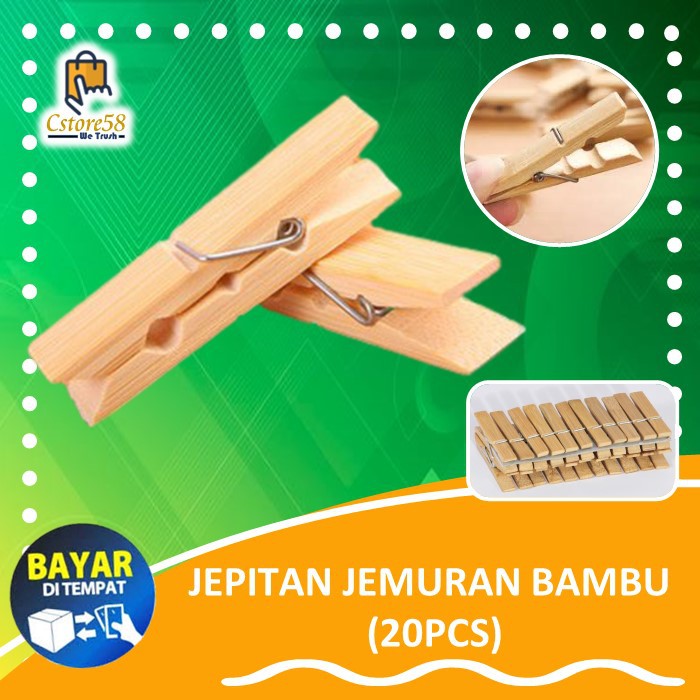 Jual Jepitan Kain Jemuran Bambu Kuat Aksesoris Foto Desain Kamar