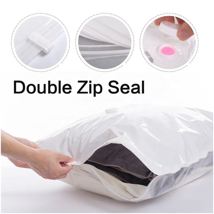 Vacuum Bag Pakaian Plastik Vacum Bag Plastic  Travel Vakum Baju Pakaian Laundry Bag Storage Keranjang Pakaian