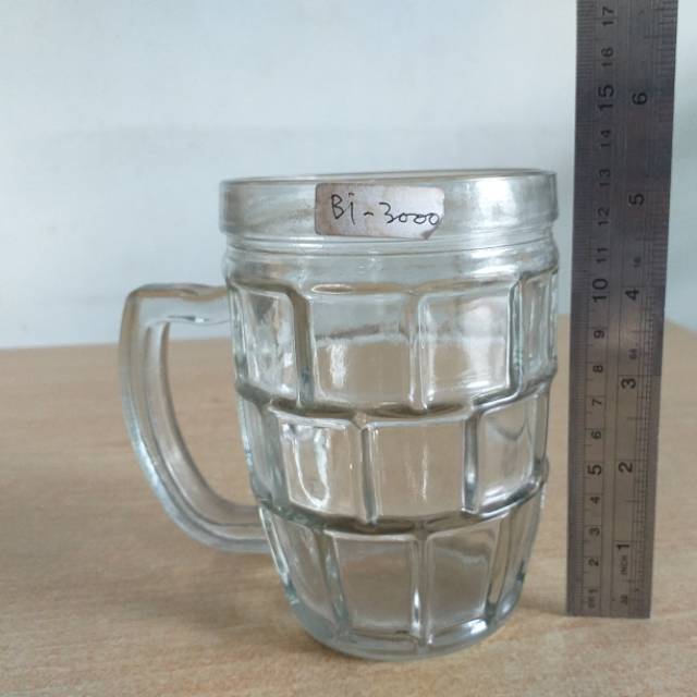 Gelas Mug Jumbo Beer 500ML Bi 3000 isi 6 pcs / 6 pcs Mug Jumbo Es Kelapa / Gelas Gagang Jumbo Es Teh