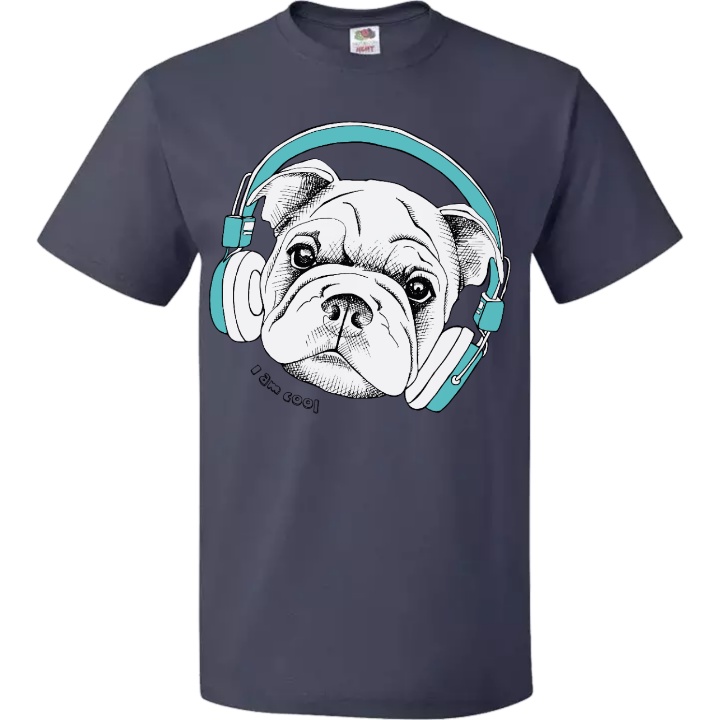 kaos pitbull headphone tshirt i am cool pitbull 100%  catton combed 30s sablon DTF premium