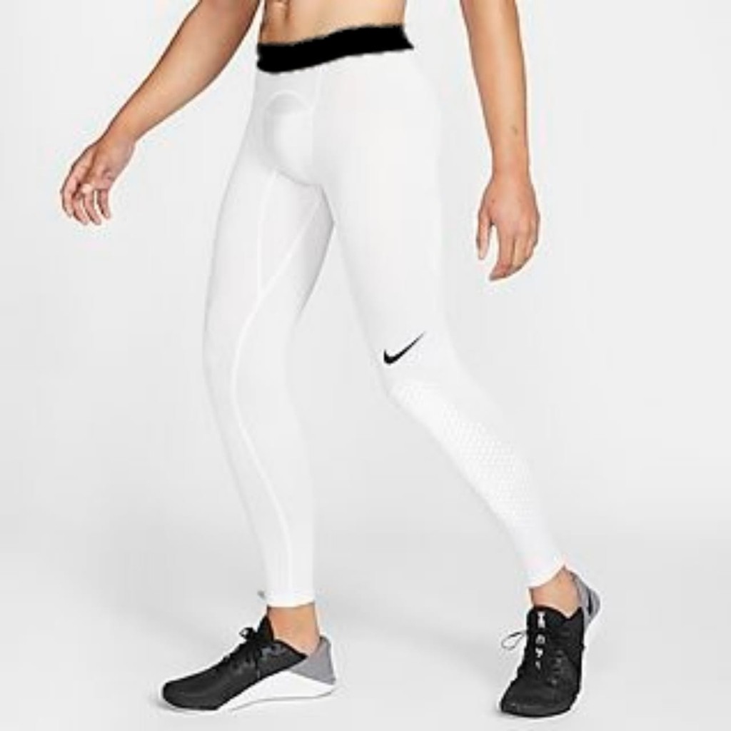 Celana Panjang gym legging manset baselayer putih Olahraga gym fitnes celana Baselayer White