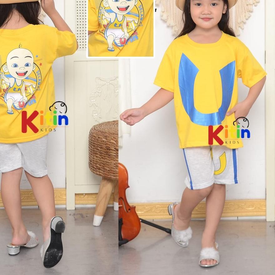 SETELAN BAJU MAIN DAN HARIAN ANAK CEWEK COWOK/PEREMPUAN LELAKI 2-8 TAHUN MINION SPONGEBOB UPIN IPIN