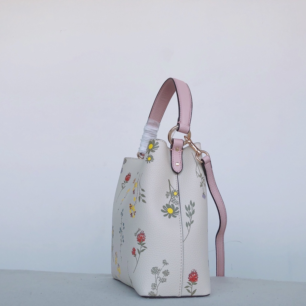 [Instant/Same Day]3598  coach Charlie Bucket Lemonade Watermelon butterfly Bucket Bag  stb