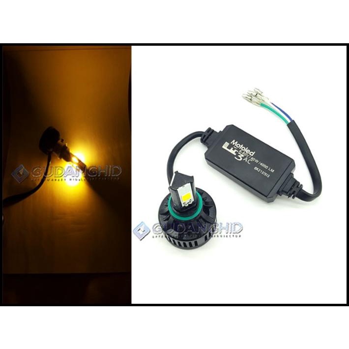 Lampu Led Motor 3 Sisi Ac Dc H6 40W Rtd 6 Sisi Kalah Terang - Kuning