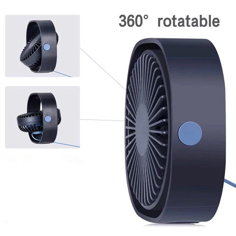 Kipas Angin Kecil Meja Portable Charge Tenaga Batre Battery Kotak 360