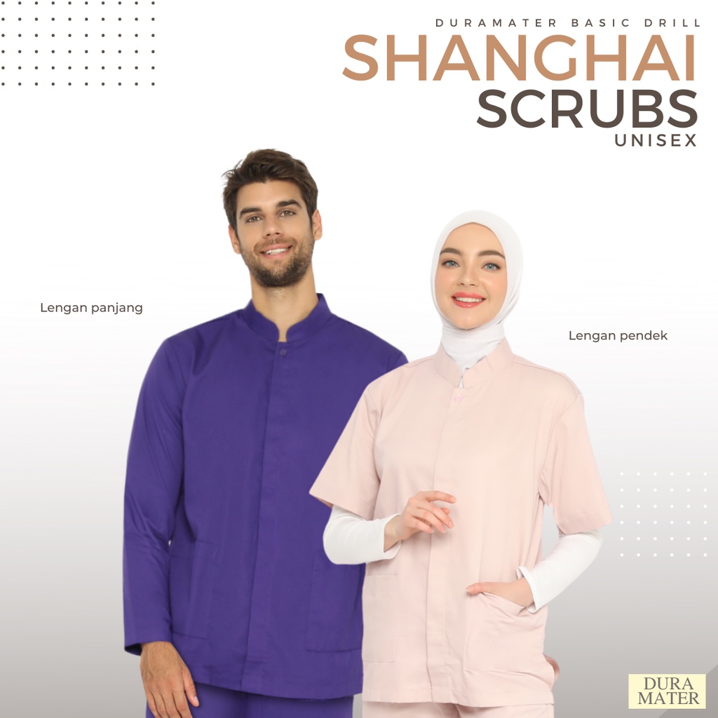 Shanghai Scrubs Duramater Baju Jaga Baju OK Ukuran XXS hingga XXXXL