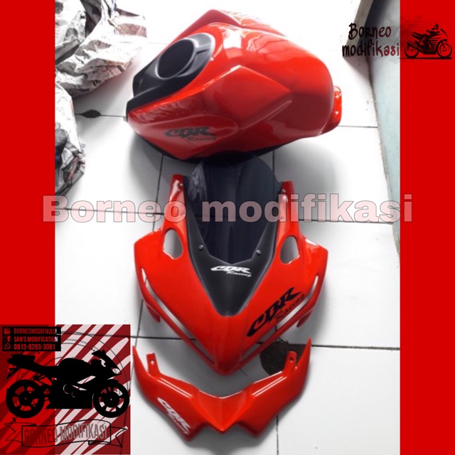 Paketan Honda CBR 150 kedok v4 , cover tangki , dan winglet CBR 150r facelift Aksesoris motor