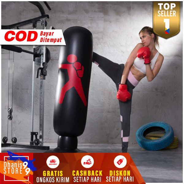 Vertical Bag Tiang Samsak Tinju Boxing MMA Muay Thai Karate Punch Target Inflatable Berkualitas