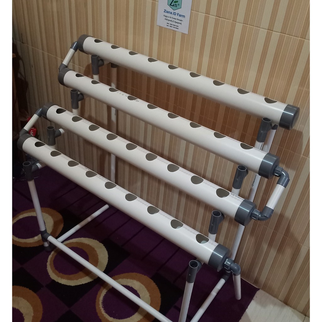 Instalasi Hidroponik Pipa sistem DFT 36 lubang - IH1.02