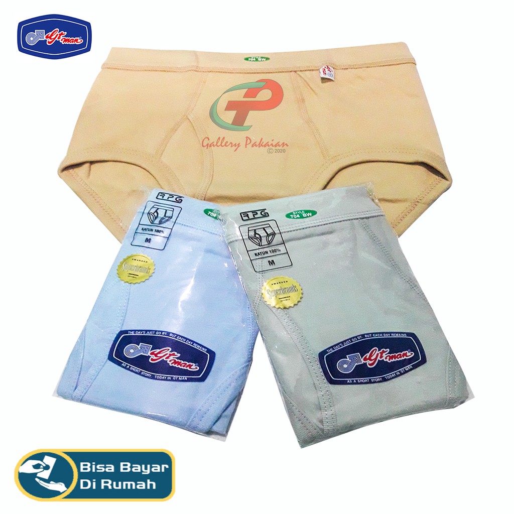 Celana dalam pria dewasa GT-Man 704 bahan 100% katun termurah isi 3 pcs