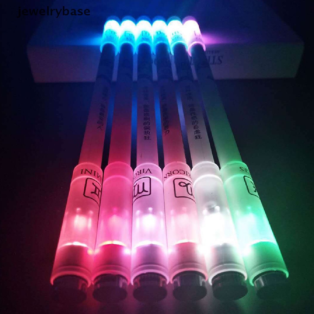 (jewelrybase) Pulpen Gel 0.5mm Dengan Lampu LED Untuk Pelajar