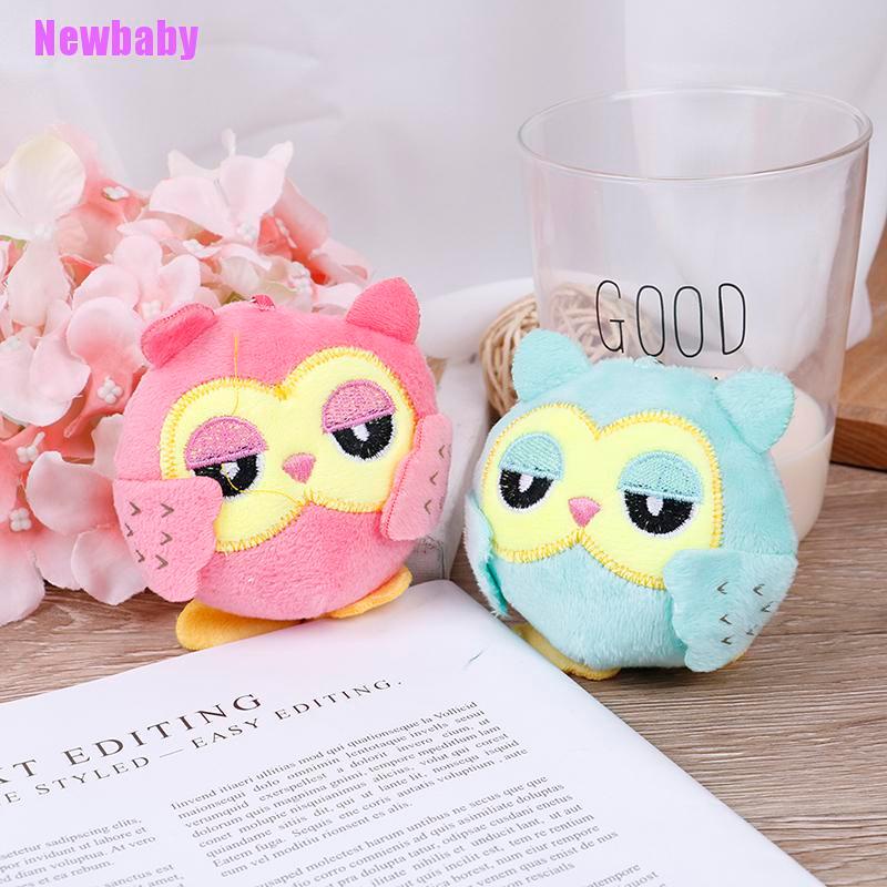 [Newbaby]9Cm key chain toys plush stuffed animal owl toy small pendant dolls party