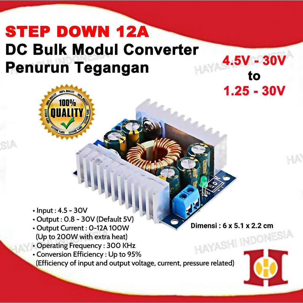 DC DC Step Down 12A 100W Buck Converter Modul Penurun Tegangan PR15