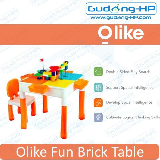Olike Fun Brick Table Meja Belajar + Meja Bermain