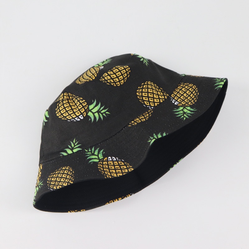 Topi Nelayan Motif Print Buah Pisang Nanas Untuk Musim Panas