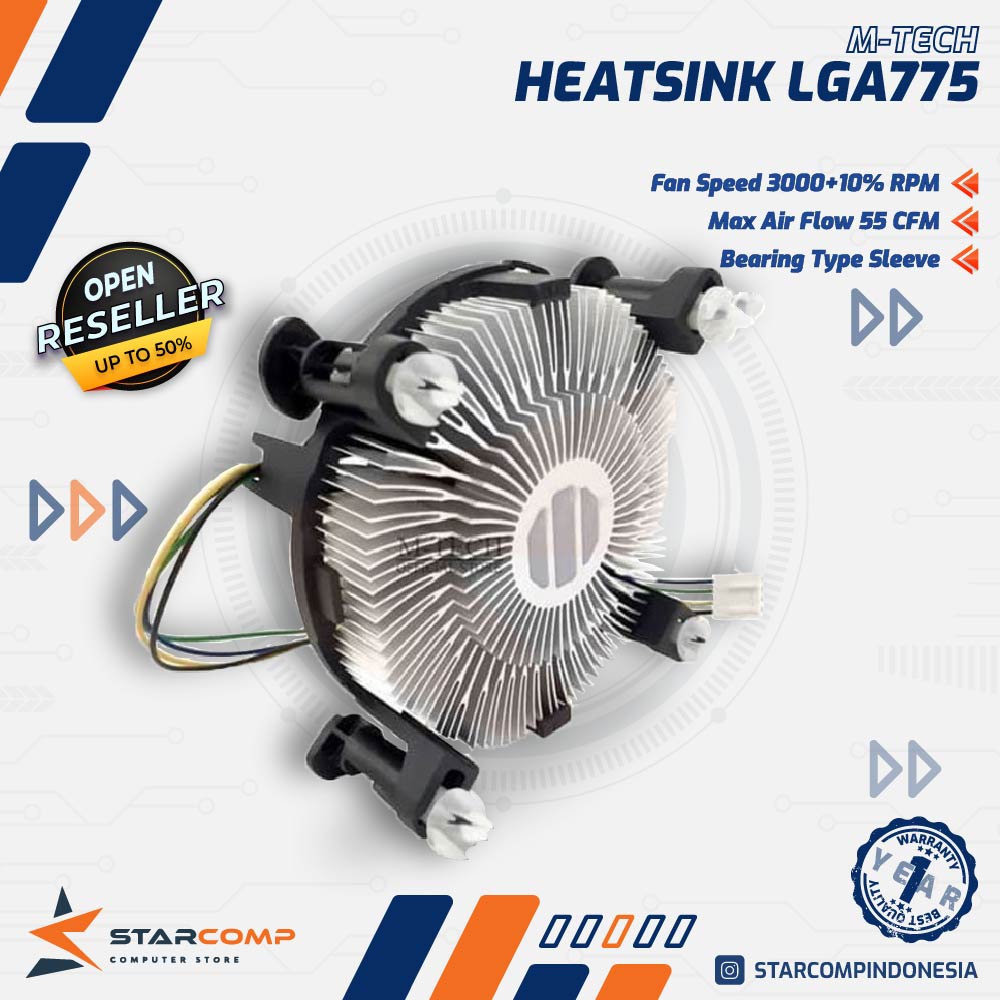 Heatsink LGA 775 M-Tech Fan Processor M Tech LGA 775