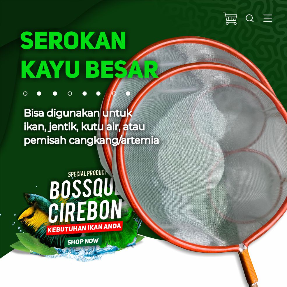 Serokan Ikan Besar KAYU Bulat 10CM Seser Ikan Chana Koki Koi Saringan Sauk Ikan Hias Jentik Kutu Air