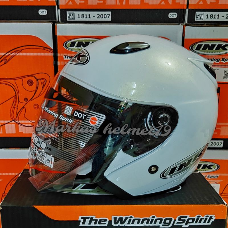 HELM INK CENTRO JET SOLID ORIGINAL-PUTIH
