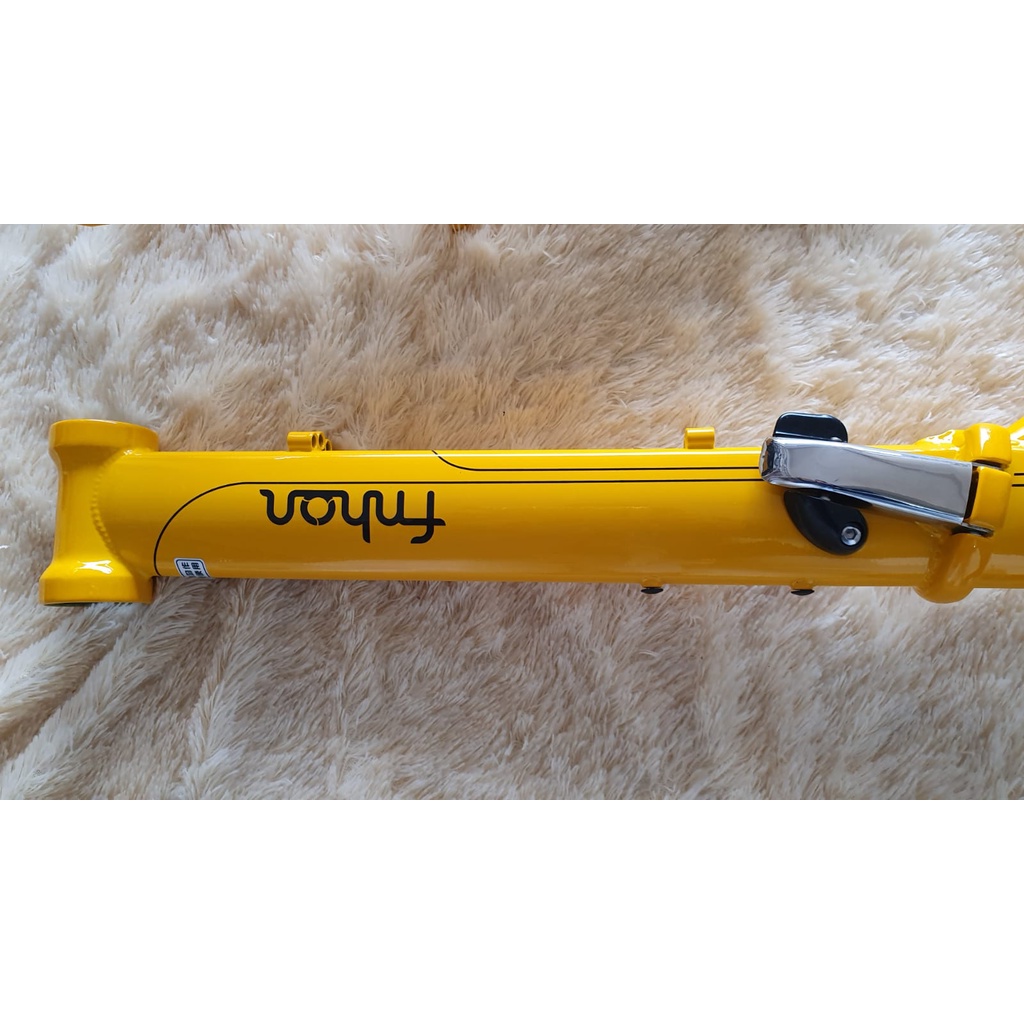 Frame Fork plus Handlepost Fnhon Storm V Brake 20 22 inch Warna KUNING Chromlly