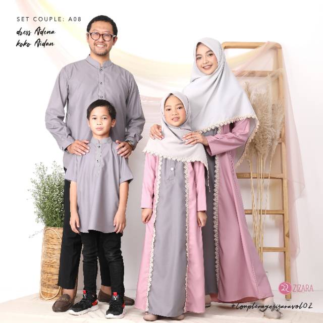 [AGEN RESMI] Adena Aidan A08 Sarimbit Zizara Bisa Order Terpisah Gamis Anak / Koko Ayah Lengan Pende