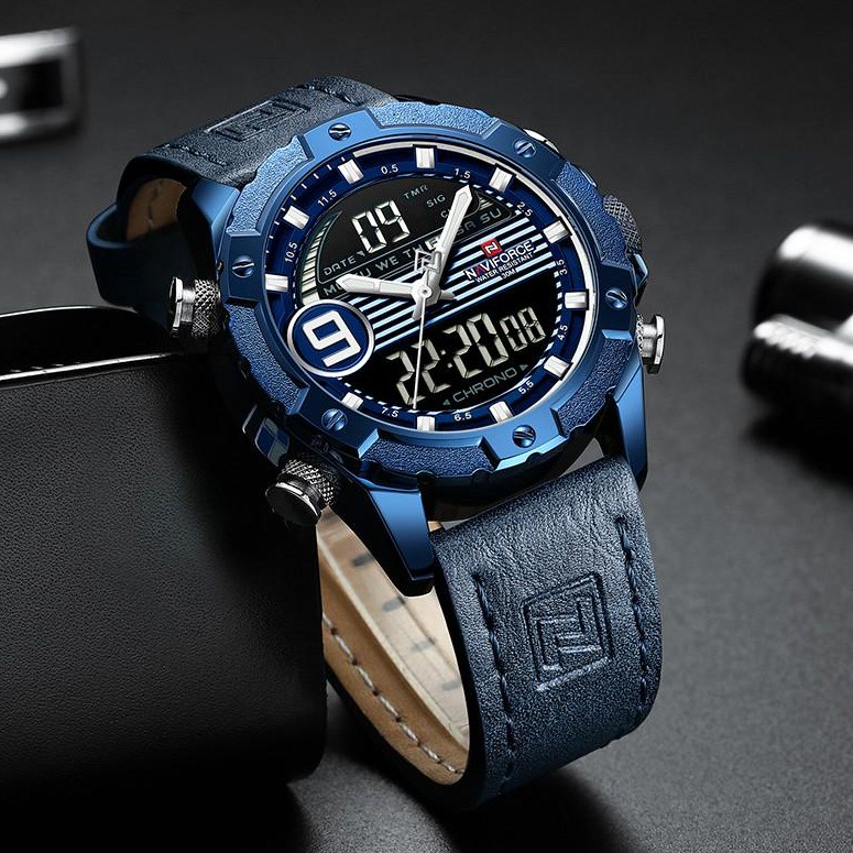 Naviforce Original NF9164 M Anti Air | Jam Tangan Pria Original | Water Resist | Double Time 9146