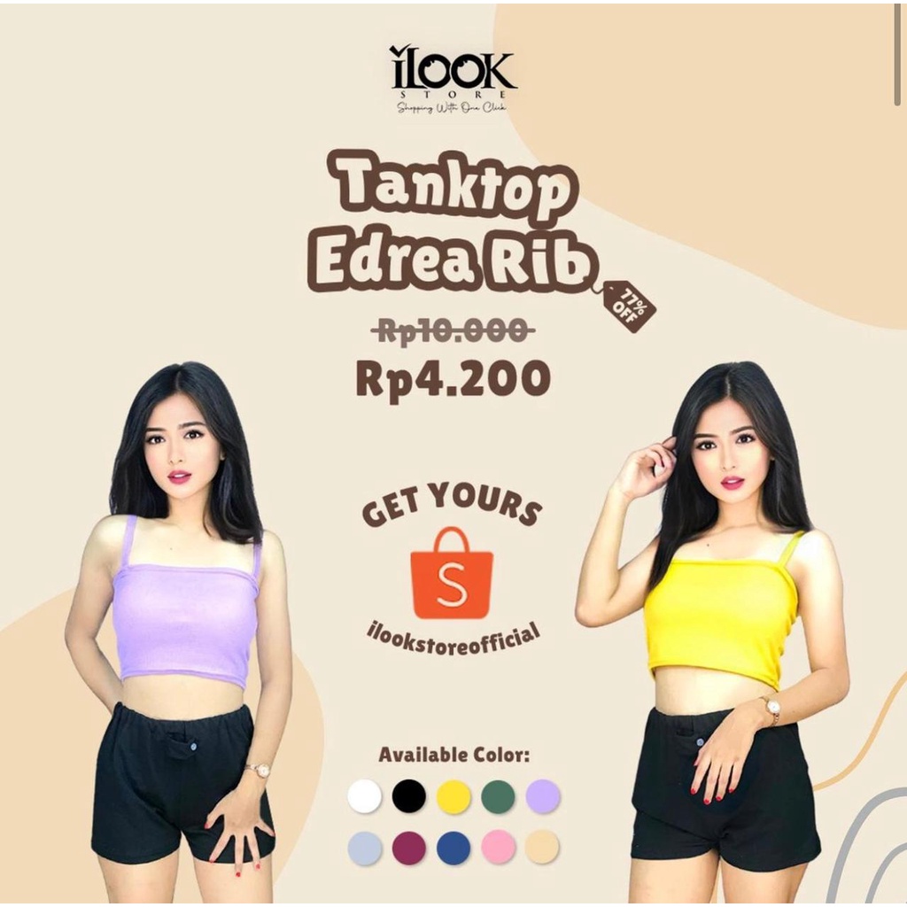 ilook | Tanktop Edrea Rib | Tanktop Korea  | Tanktop Wanita