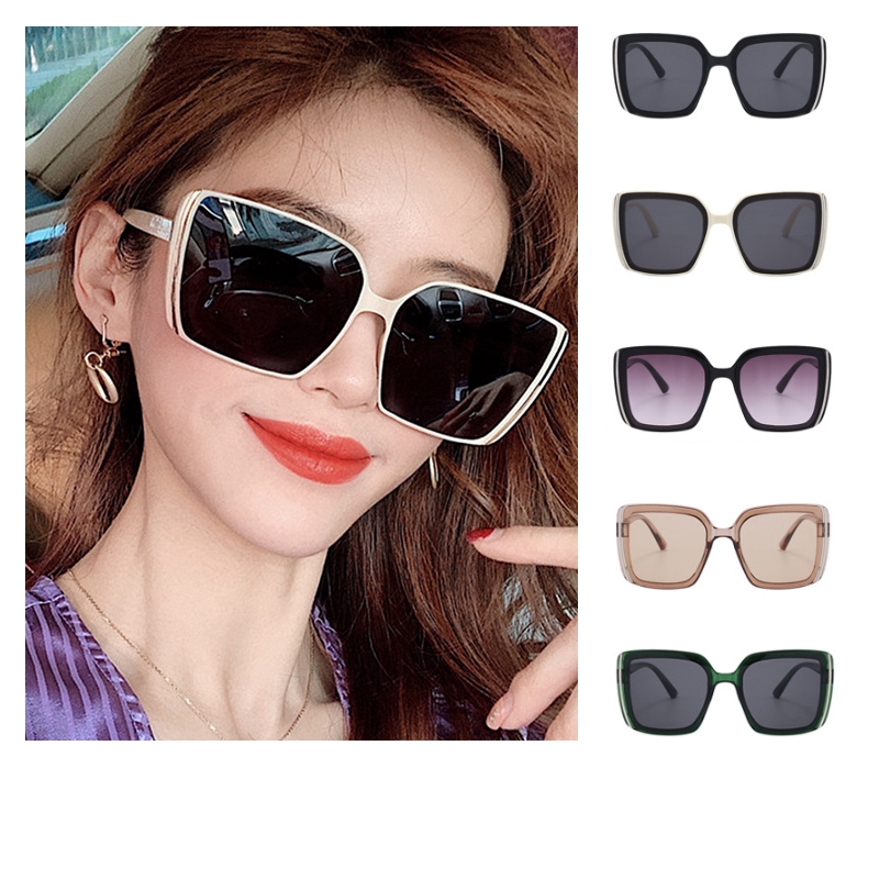 (YUZHU) Ready Stock Kacamata Sunglasses Wanita Klasik Anti UV Square Kacamata Hitam