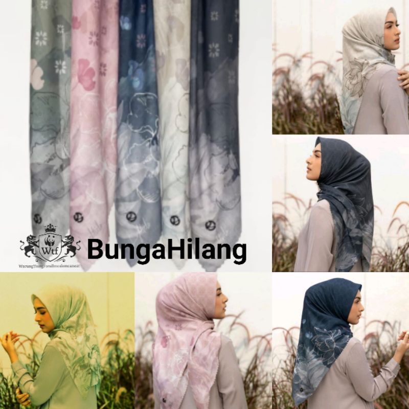 HIJAB VOAL SEGIEMPAT MOTIF || BUNGA HILANG series || heninginiYakinBerlalu