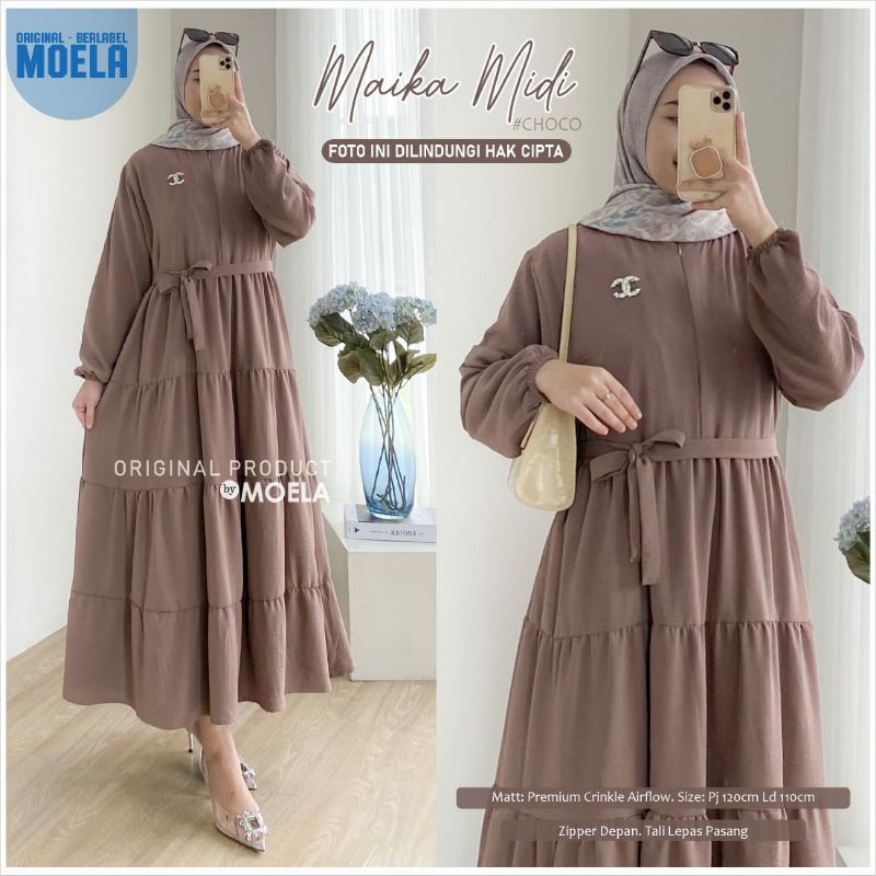 MAIKA MIDI DRESS / MIDI CRINKLE AIRFLOW