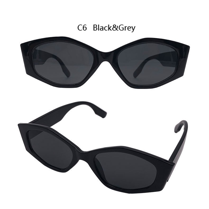 Kacamata Hitam Model Irregular Gaya Retro Untuk Pria Dan Wanita