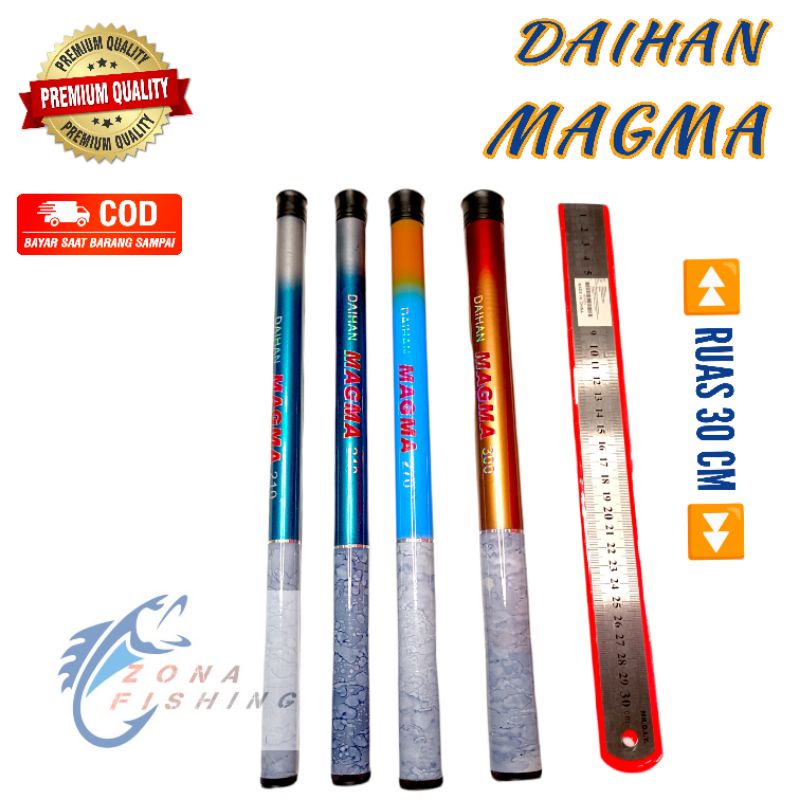 Joran Tegek Daihan Magma Ros Pendek 30cm Walesan pancing 210 240 270 300 Cm