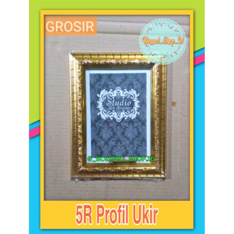Bingkai Foto - 5R Motif Profil Ukir Frame / Pigura / Pajangan Meja Hiasan Dinding Rumah Furniture De