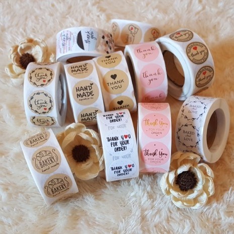 

HI041 [10pcs] TERLENGKAP Stiker Label Bulat Thank You Baked with Love 25mm Kartu Ucapan Hampers Kemasan Kue