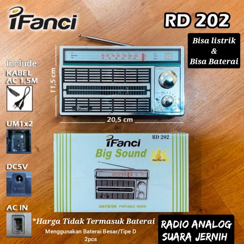 Radio Internasional International F-4250 Portable AC DC ( Listrik atau Baterai ) Mode AM FM SW IBZ