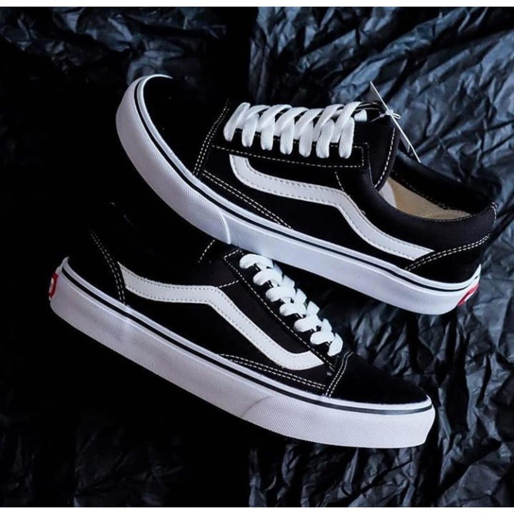 SEPATU VANS_OLD SKOOL (GREED ORI) Sepatu Vens OS Pria Kualitas Premium Sneaker Oldskool Cowok Black White