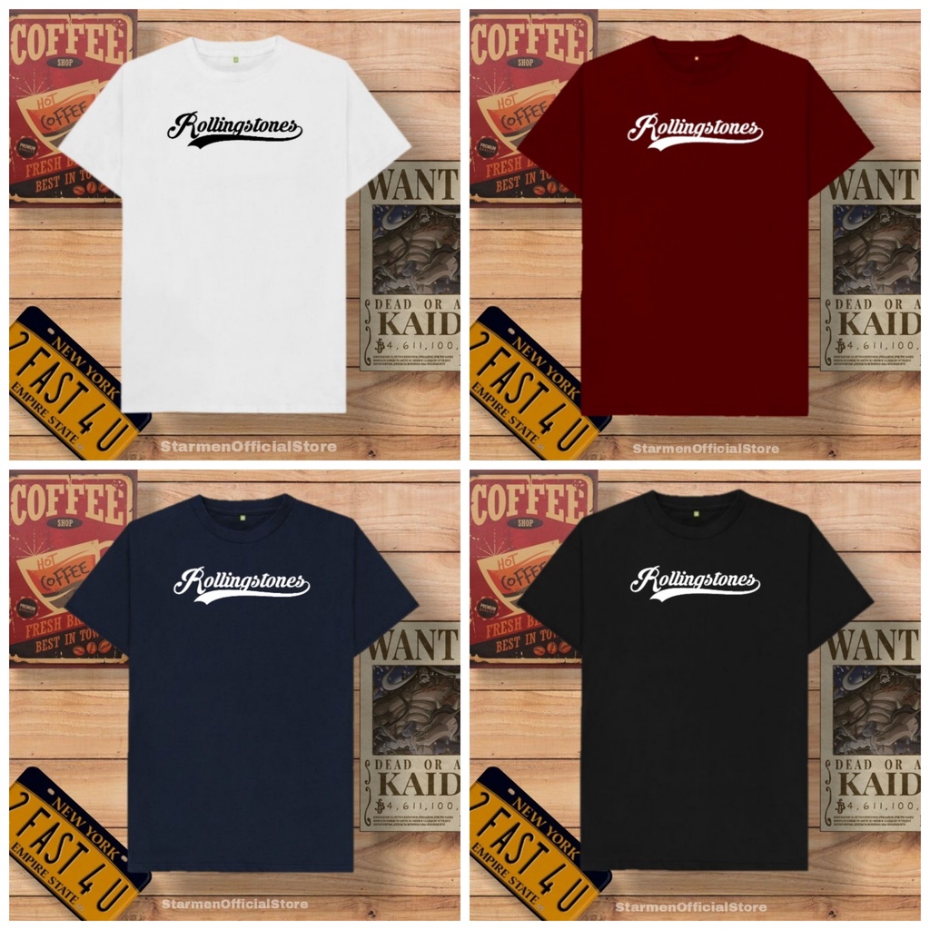 Kaos Distro Unisex ROLLIN STONE Katun Combed 30s / sablon polyflex /polyflex premium / Pakaian Pria Wanita Atasan Cowok Cewek /kaos kekinian / kaos viral / tshirt tumbrl tee basic /SIZE M , L , XL , XXL / kaus oblong oversize kaos murah best seller ready