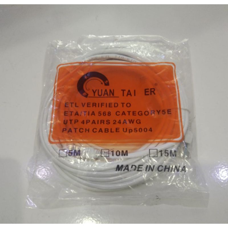 kabel LAN RJ45 3 meter kabel putih komputer internet UTP