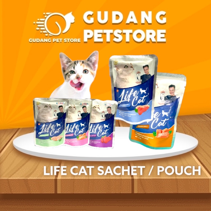 LIFE CAT POUCH Baim Wong 85gr Wet Food makanan kucing