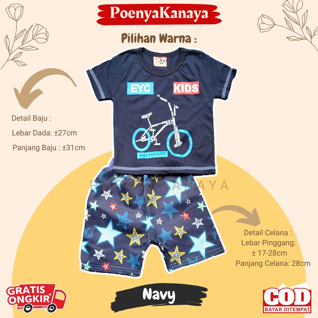 Setelan Baju Bayi Pendek Laki - Laki ARMY BIKE Don't Stop 6-12 Bulan STL21