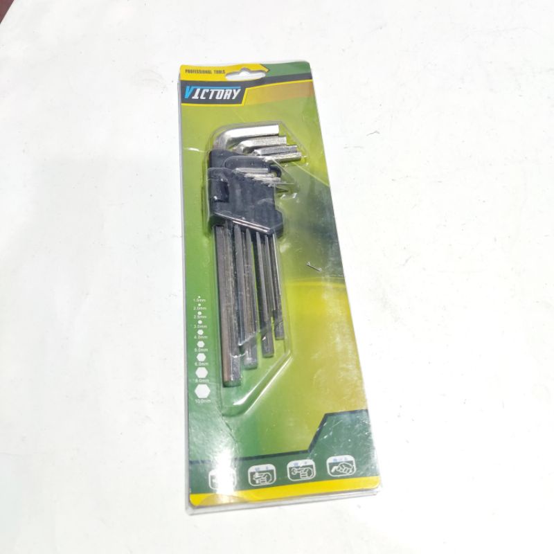 Kunci L panjang Set Lengkap 9 Piece Ball Point Hex Key Murah