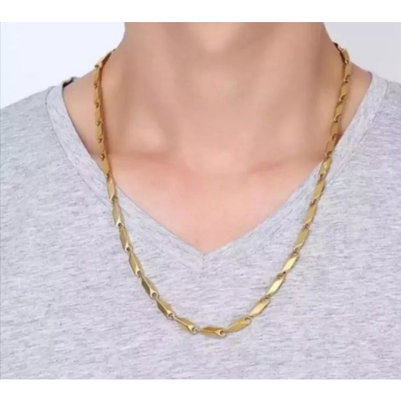 Kalung Padi Terlaris Titanium Gold