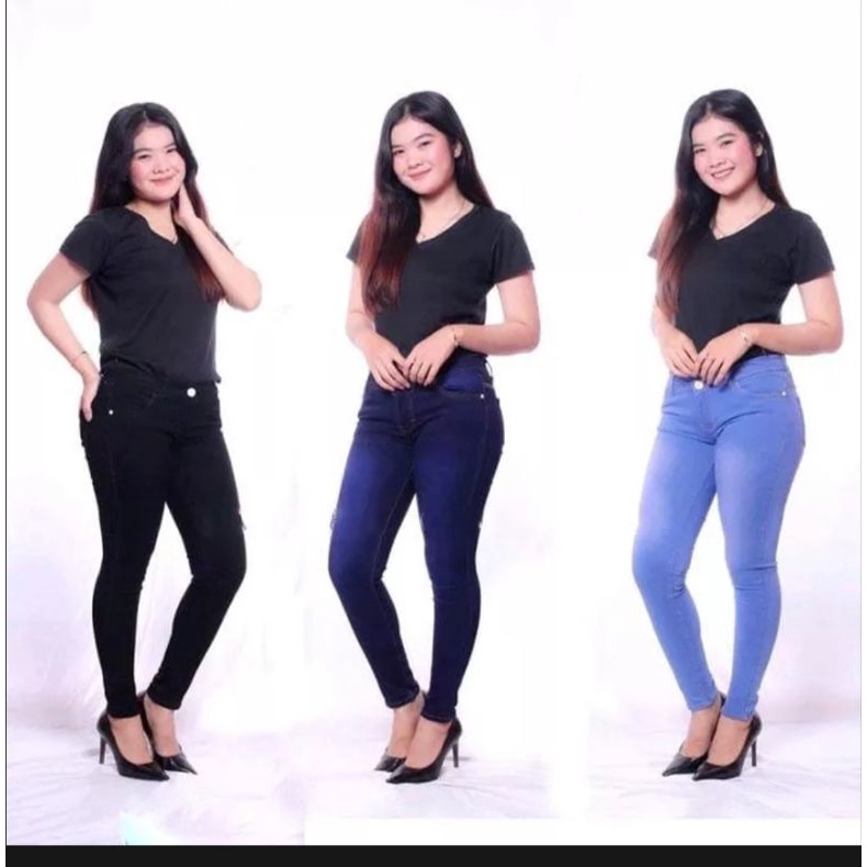 Celana jeans wanita putih jumbo terbaru 2022