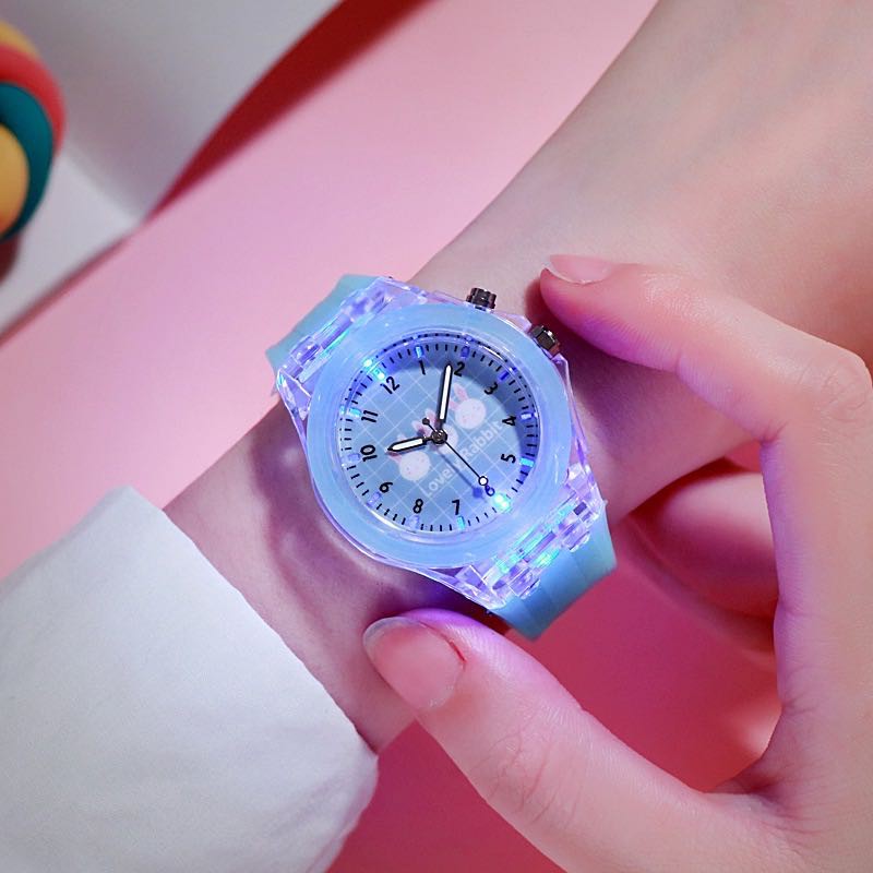 Jam Tangan Wanita Analog Quartz Jelly LED Korean Fashion / Jam Tangan Jelly LED Import