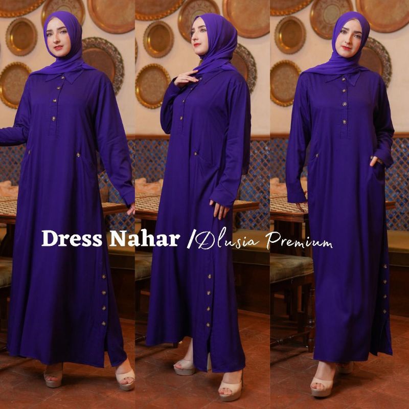 Daster arab Dlusia NAHAR Maxi Dress Premium Gamis TWILL Limited edition