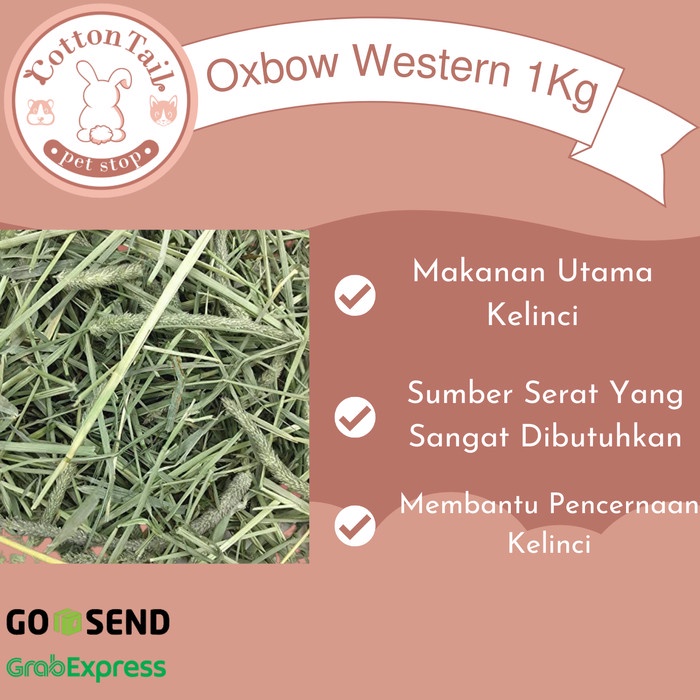 OXBOW Western TIMOTHY Hay 1kg / Rumput Makanan Kelinci, Cavy