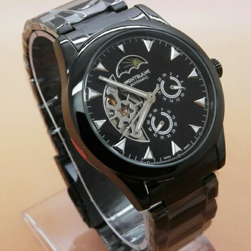 Jam Pria Automatic Montblanc M1045 Super Chrono Black (hargajam harga jam matic otomatis)