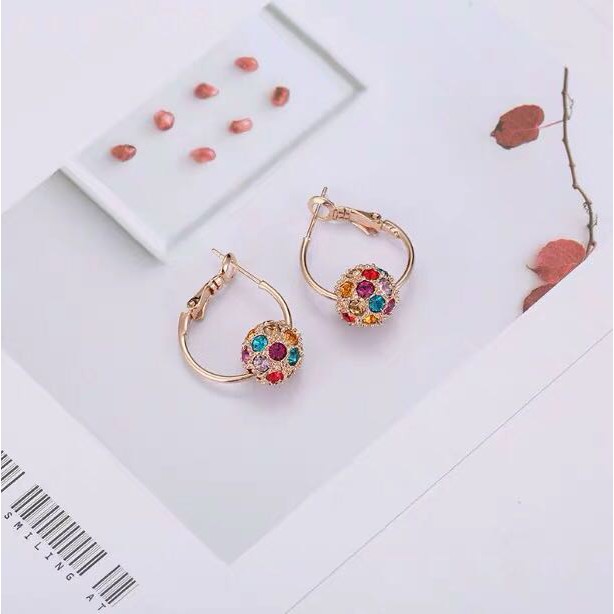 [COD] Fashion Bola Kristal Anting Earrings Untuk Pesta Pernikahan Wanita Perhiasan